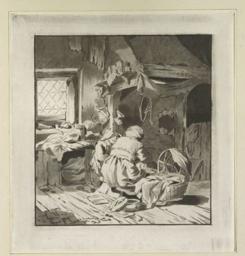 Peasant Interior with Two Women