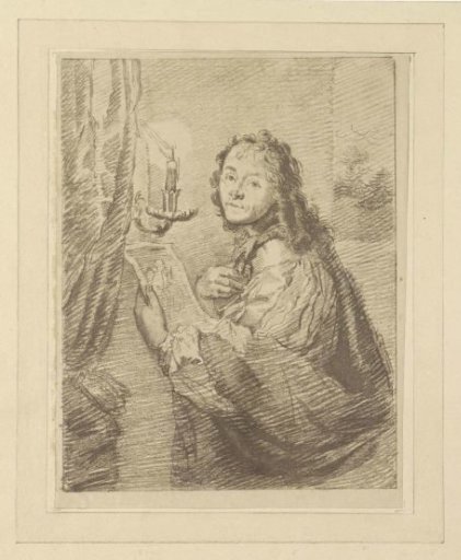 Portrait of Godfried Schalcken by candlelight