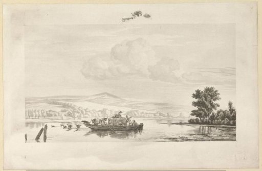 River Landscape with Hay Barge