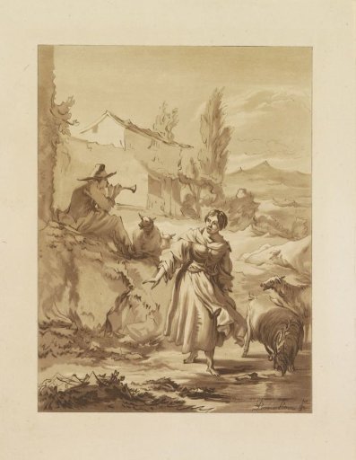 Shepherd Blowing a Shawm