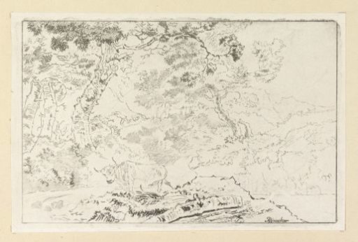 Wooded Landscape with Animal