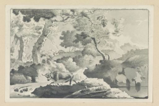 Wooded Landscape with Animal
