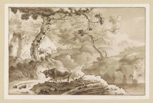 Wooded Landscape with Animal