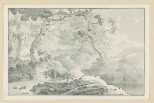 Wooded Landscape with Animal