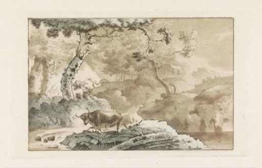 Wooded Landscape with Animal