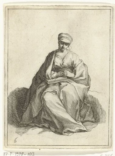 Seated, praying woman