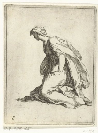 Kneeling young woman