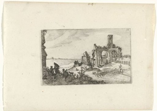 Ruin with Arches and a Tower on the Water