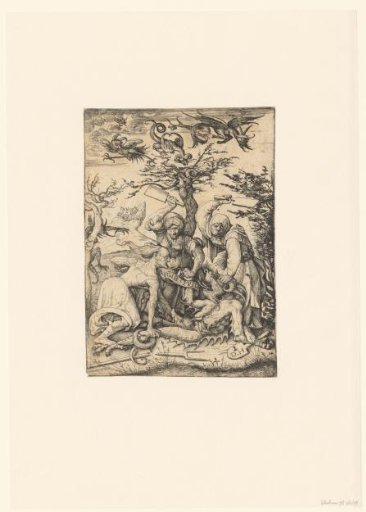 Three Witches Attacking the Devil