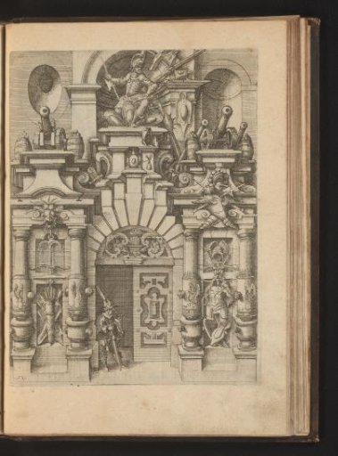 Portal Decorated with Cannons, Wreaths of Arms, and an Armed Man Above the Door