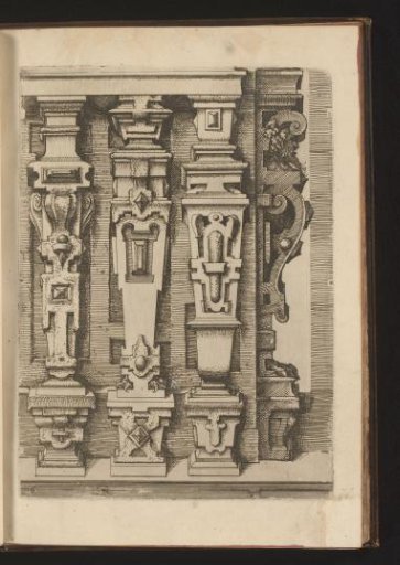 Four Pilasters with Rustication, One Seen from the Side