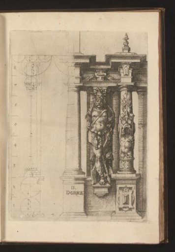 Proportions of the Doric Order with an Atlas in the Form of an Armed Man Between Two Columns