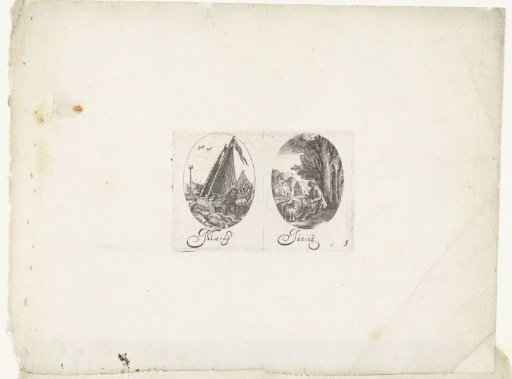 Oval medallions with the months May and June
