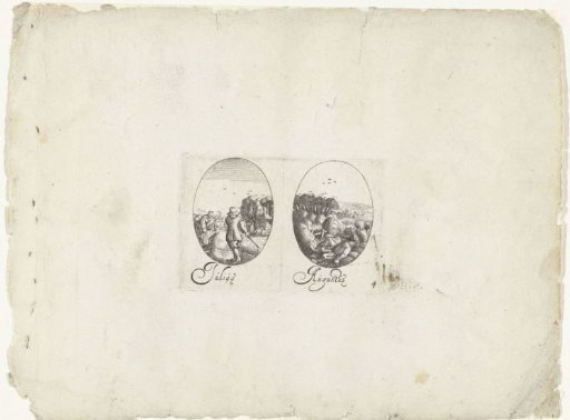 Oval medallions with the months July and August