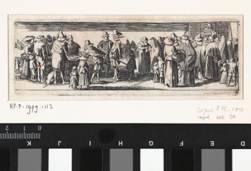 Quack doctor, with elegantly dressed onlookers