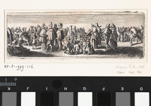 Market scene with playing children