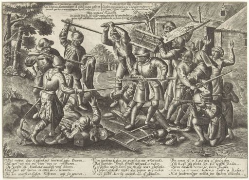 Struggle between peasants and soldiers