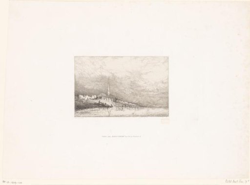 Village with church on the coast