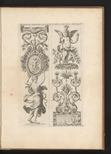 Two Panels with Caryatid and Candelabrum
