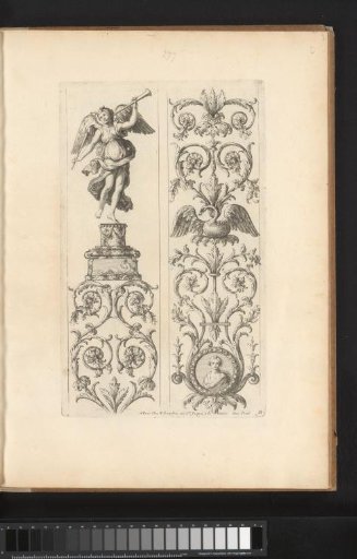 Two Panels with Candelabra with Leafy Scrolls