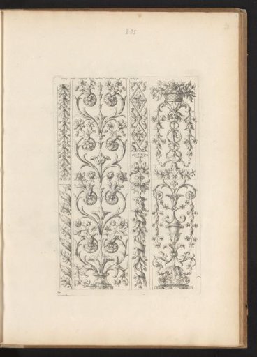 Candelabrum Motifs with Flower Scrolls