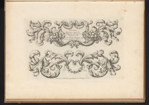 Title page with two friezes featuring leaf motifs and cornucopias