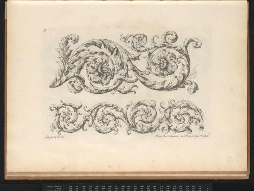Two friezes with curled leaf motifs