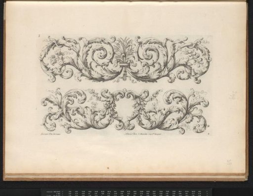 Two friezes with curled leaf motifs