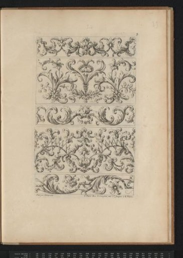 Five bands with leaf motifs