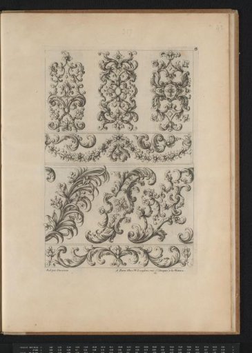 Four bands with leaf and flower motifs