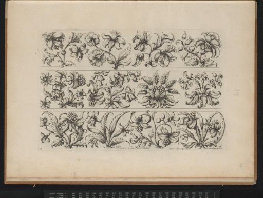 Three friezes with flower motifs