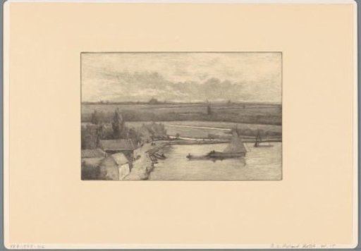 Landscape with sailing ships on the water