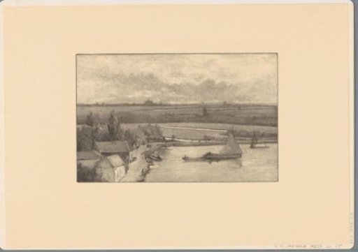 Landscape with sailing ships on the water