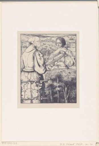 Girls from Huizen winding yarn