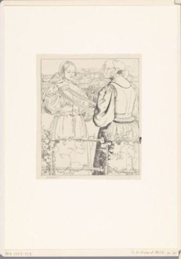 Girls from Huizen winding yarn