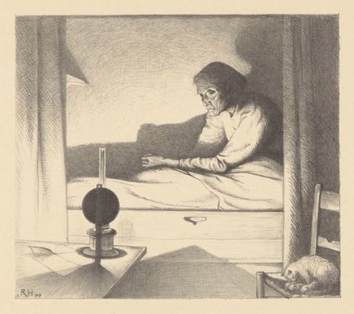 Japke Faber in a bed alcove