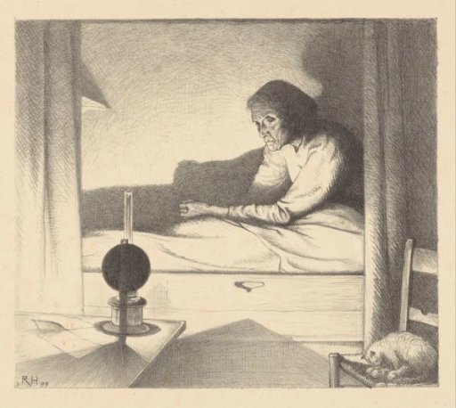 Japke Faber in a bed alcove
