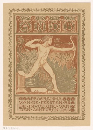 Cover design for: Celebration programme of the General Dutch Diamond Workers' Union on the introduction of the eight-hour day