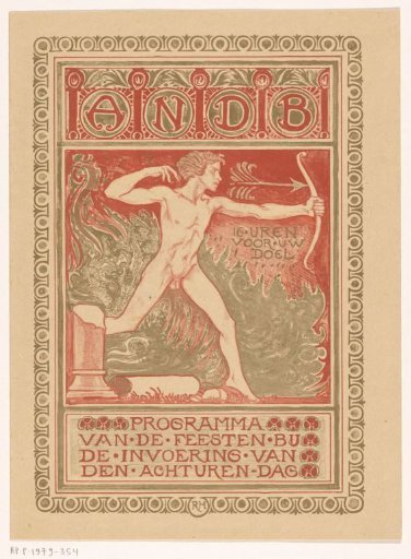 Cover design for: Celebration programme of the General Dutch Diamond Workers' Union on the introduction of the eight-hour day