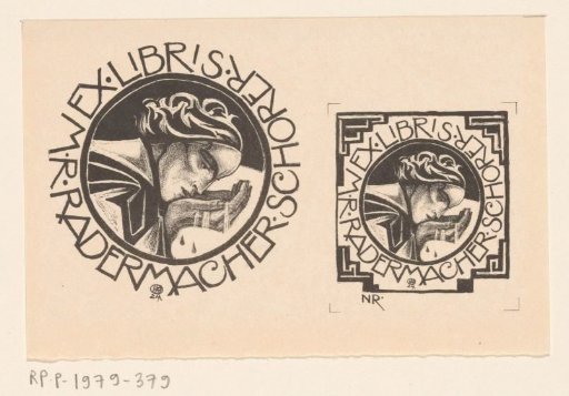Two ex libris of M.R. Radermacher Schorer