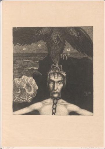 Chained Man with a Three-headed Bird of Prey on his Head