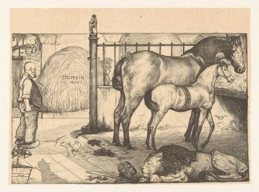 Two horses at a hayrack in a stable