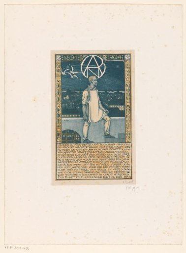 Print on the occasion of the tenth anniversary of the General Dutch Diamond Workers' Union in 1904