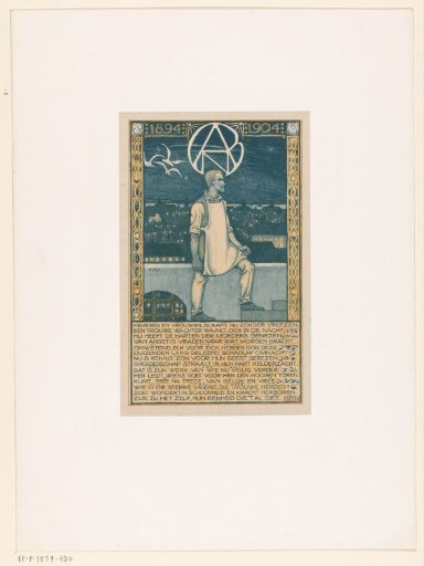 Print on the occasion of the tenth anniversary of the General Dutch Diamond Workers' Union in 1904