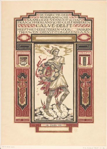 Design for: Diploma for Faithful Service at Calvé-Delft