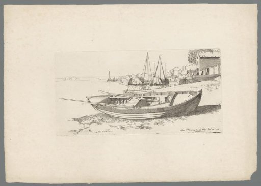 Rowing boat in a harbour on the Thames