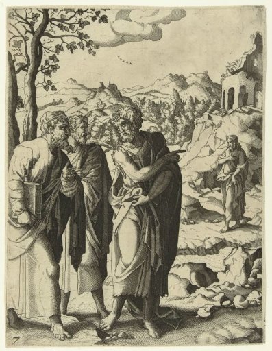 John the Baptist pointing out Christ to his disciples