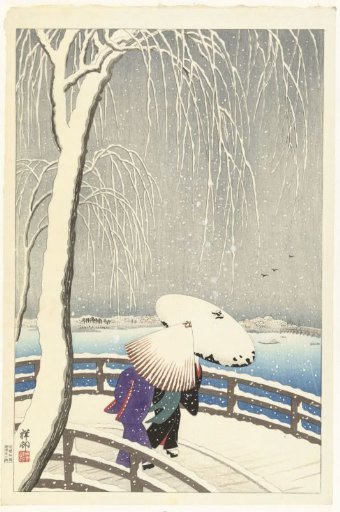 In the Snow at Yanagibashi