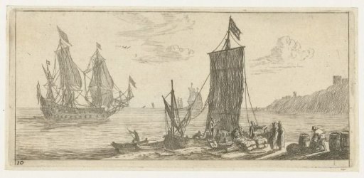 Bay with a herring buss and a warship