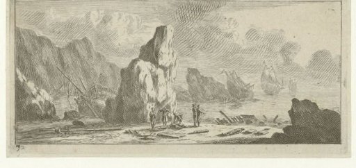 Seascape with ships in distress